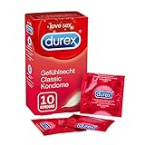 Durex Gefühlsecht Kondome, hauchzartes Kondom für intensives Empfinden, 1 x 10 Stück