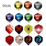 DAHI Dart Zubehör Dart Flights 90stk- Dart Flight Darts Flights in Standard Form mit 15 Motive (Dart Flights)