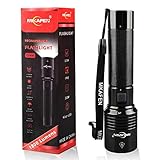 MIKAFEN C1800 LED Taschenlampe USB Aufladbar Zoombar (Eingebauter 18650 Akku) Super Hell, Outdoor Wasserdicht Taschenlampen