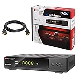 Kabel Receiver DVB-C Set: HB DIGITAL Opticum AX C100 HD PVR DVB-C Receiver für Kabelfernsehen mit Aufnahmefunktion + HDMI Kabel (Full HD Ready, HDTV, HDMI, SCART, USB 2.0, SPDIF Koaxial Ausgang)