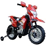 HOMCOM Elektro-Motorrad Kindermotorrad Elektrofahrzeug 3 bis 6 Jahre 3–6 km/h MP3 Musik LED-Licht Sound Metall + Kunststoff Rot 109 x 58,5 x 70,5 cm