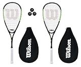 2 x Wilson Blade Team Squashschläger + 3 Squash Bälle