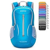 ZOMAKE Ultra Lightweight Packable Rucksack, 25L Klein Wasserfest Wandern Daypack Faltbarer Reiserucksack für Männer Frauen im Freien (Hellblau)