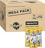 Pedigree DentaStix Daily Oral Care Zahnpflegesnack für große Hunde – Hundeleckerli mit Huhn- & Rindgeschmack für jeden Tag – 1 x 112 Stück