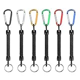 yidenguk Angeln Lanyard (6er Pack) für die Angelzange, Fischgreifer, Paddel, Fisch Tool in Bootfahren, Kajak, Camping und Jagd gewundener einziehbarer Schraubenfeder-Schlüsselkette für Schlüssel