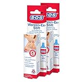 SOS Warzen-Ex Stift, zur Entfernung gewöhnlicher Warzen, sofort wirkender Warzenstift, Warzenmittel mit einfacher und präziser Stiftapplikation, effektiv ab der 1. Anwendung, 2 x 1 ml Lösung