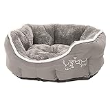 Dehner Hunde- und Katzenbett Sammy, oval, ca. 45 x 40 x 14 cm, Polyester, grau