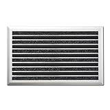 casa pura® Fußmatte Optimum mit Aluminiumrahmen | Teppicheinlage + Bürsten | Anthrazit | 39 x 60 cm