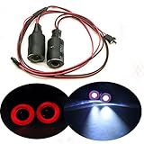 17mm 2 LEDs Angel Eyes Light Licht Scheinwerfer/Rücklicht für 1:10 RC Crawler Car (Rot + Weiß)