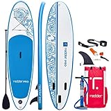 redder Stand Up Paddling Board Aufblasbares SUP Board Vortex 10' Pro All Round iSUP Set Mit Hochdruck Handpumpe, 3-teiliges Paddel, Sicherungsleine, Rucksack, Reparaturset – Blau