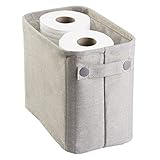 mDesign Toilettenpapierhalter (klein) aus Baumwolle – auch als Aufbewahrungskorb für Handtücher und Zeitungen – elegante Toilettenpapier-Aufbewahrung – hellgrau