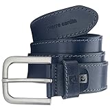 Pierre Cardin Gürtel Herren Ledergürtel Herren/Gürtel Herren, Vollrind-Vegetalleder, 40 mm breit, marine, Größe/Size:95, Farbe/Color:blau