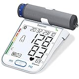Beurer BM 77 Oberarm-Blutdruckmessgerät, mit patentiertem Ruheindikator, App-Anbindung mit zertifiziertem Datenschutz, auch für Schwangere geeignet