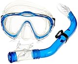 Mares Kinder Maske plus Schnorchel Set Sharky Tauchmaske, Blue/Clear, One size