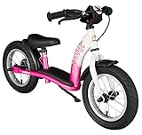 BIKESTAR Kinder Laufrad Lauflernrad Kinderrad für Mädchen ab 3 - 4 Jahre | 12 Zoll Classic Kinderlaufrad | Pink & Weiß | Risikofrei Testen