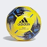 adidas Men's Team JS350 Soccer Ball, Yellow/Black/Blue/Silver met, FUTS