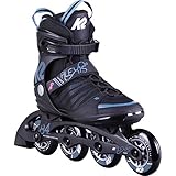 K2 Inline Skates ALEXIS 84 SPEED ALU Für Damen Mit K2 Softboot, Black - Steel Blue, 30D0270