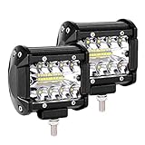 Arbeitsscheinwerfer, LTPAG 2 x 120W LED Arbeitsscheinwerfer 4 Zoll 12000LM 6000K IP68 Wasserdicht Offroad Scheinwerfer Arbeitslicht mit 40 LEDs Zusatzscheinwerfer Bar Car LED Spotlight 3 Reihen