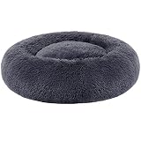 FEANDREA Hundebett, Katzenbett, weicher Plüsch, 60 cm, dunkelgrau PGW038G02