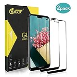 CRXOOX 2 Stück Schutzfolie Panzerglas für Huawei P20 Lite 9H Härte 3D Vollständige Abdeckung Blasenfrei Einfache Installation Gehärtetem Glas Displayschutzfolie Folie für Huawei P20 Lite Schwarz