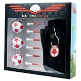 Longridge Golf Handtuch Geschenk-Set, Herren, schwarz / rot / weiß