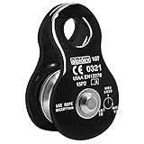 ALPIDEX Seilrolle Umlenkrolle 20 kN - geeignet für Seile bis 11 mm Durchmesser - EN12278, Farbe:Black