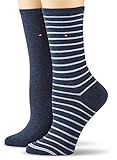 Tommy Hilfiger Damen TH WOMEN SMALL STRIPE 2P Socken, Blau (jeans 356), 39/42 (2er Pack)