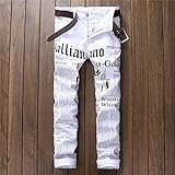 Jeans Jeanshosen Brief Bedruckte Hose Lässige Hose Mit Mittlerer Taille Nachtclub Enge Bedruckte Hose Jeans Jeans Design Weiße Hose 38 Weiß