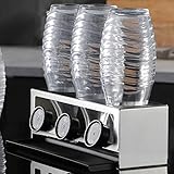YIGII Flaschenhalter für SodaStream - Premium Sodaclean Abtropfhalter aus Edelstahl Abtropfständer mit Abtropfwanne für 3 SodaStream Crystal | Emil Flaschen