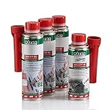 MATHY Benzin-Kur Reinigungsset Benzin System + Injektoren, 3 x 250 ml + 200 ml - Benzin Additiv - Einspritzdüsen Reiniger - Injektorpflege - Kraftstoffadditiv Benzin Motoren