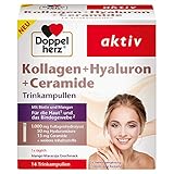 Doppelherz Kollagen + Hyaluron + Ceramide – Mit Biotin, Zink und Niacin als Beitrag für den Erhalt normaler Haut – 14 Trinkampullen