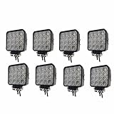MCTECH 8 X 48W Quadrat LED Offroad Flutlicht Reflektor Scheinwerfer Arbeitslicht SUV, UTV, ATV Arbeitsscheinwerfer Zusatzscheinwerfer Offroad Scheinwerfer 12V 24V Rückfahrscheinwerfer