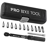Drehmomentschlüssel Fahrrad & Motorrad 1/4 Zoll Antrieb mit Umschaltknarre und Verlängerung, Messbereich 2 bis 20 Nm - Präzisionswerkzeug inklusive Innensechskant Hex und Torx Bits Für Rennrad, MTB