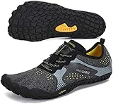 SAGUARO Barfuß Trail Laufschuhe Männer Frauen Fahrradschuhe barfussschuhe Weich Bequem Fitnessschuhe Trainingsschuhe für Joggen Laufen Wandern(Schwarz, 43 EU)