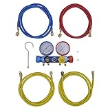 vidaXL Monteurhilfe 4-Wege mit 4 Schläuchen Klimaanlage R134 R410a R22 R407c