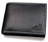 Fa.Volmer ® Stabile Schwarze Herren Geldbörse echt Leder Querformat mit RFID Schutz #First-Class