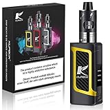 Kupbox E Zigarette Starter Set Ohne Nikotin, 80W E Shisha Dark Rider E zigarette mit 0.5Ohm 2ml Verdampfer Tank, Dampfer Vape Starterset, 2000mah Akku Kit, klassisch Dampfer - Gold