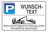 Parkplatzschild - WUNSCHTEXT - Alu-Dibond 300x200 mm - für Garage, Hotel, Parkplatz, Schule, Carport, Firma