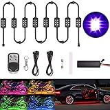 Evermotor Auto Motorrad Unterbodenbeleuchtung 8 Stücke 6 x LED Streifen Atmosphäre Leichter Kits Wireless Fernbedienung Motorrad Multi Farbe Neon RGB Lampe Atemmodus Bodeneffekt