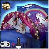 Flyor Dream Zelt, Kinderbett, Tunnelzelt für Kinder, faltbar, Pop-Up, Zelt mit LED, Spielzelt mit Licht, Geschenk zum Geburtstag zu Weihnachten (Motiv: Ornament)
