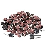 104 Stück Schleifhülsen Schleifwalzen Set Schleifhülse Satz Drum Sander Set Einschließlich 100 Stück Schleifband Sleeves + 4 Stück Drum Mandrels Geeignet für Dremel