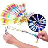 BESTZY 15 Erstaunlich Pfeil Rakete Copters Licht Hubschrauber Fliegen Spielzeug - Elastic Powered Sling Shot Heli Schleuder Pfeile Copter Flare,Gummiband Slingshot