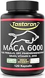 Tostoron MACA 6000 hochdosiert - hol dir den TOSTORON HAMMER direkt nach Hause! 120 Kapseln | Plus Tribulus, Pinienrindenextrakt, Vitamin C, Selen, Zink - laborgeprüft - 1 Dose (1 x 100 g)