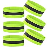 Prowiste Reflektorband Reflektor Armband 6er Set | Stark Sichtbar - Elastisch mit Klettverschluss | 35 bis 55cm Dehnbar