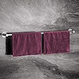 Wangel Verstellbarer Handtuchstange Handtuchhalter ohne Bohren 43-75cm, Patentierter Kleber + Selbstklebender Kleber, Aluminium, Matte Finish, Silber