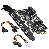 SupaGeek PCI-E auf Typ C (1), Typ A (4) USB 3.0 2-Port PCI Express Erweiterungskarte, der Lage Expansion + 2 USB-3.0-Ports mit internen Stecker 20pin