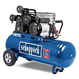 scheppach Kompressor HC550TC - 400V 50Hz 3000W | 10bar | 100L | 3PS | mit Fahrvorrichtung | 2 Schnellanschlusskupplungen | Druckminderer