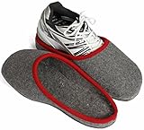 Pantoffelmann Überpantoffel mit Gummisohle - Rot