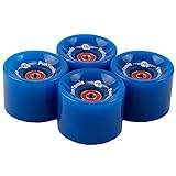 FunTomia 4 Stück Longboard/Skateboard Rollen (Big Wheels) in 70x51mm 80A oder 70x51mm 86A inkl. Mach1® Kugellager (blau / 80A Rollenhärte)