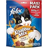 FELIX KnabberMix Original Katzensnack, Knusper-Leckerlie mit 3 Geschmacksrichtungen, 1er Pack (1 x 200g)